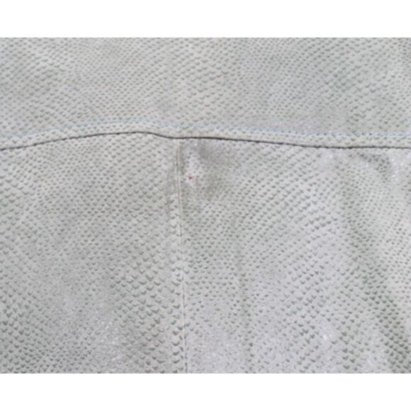 Terry Lewis Suede Jacket Womens Size Medium Light Green Snake Print Cropped Moto - Picture 8 of 8